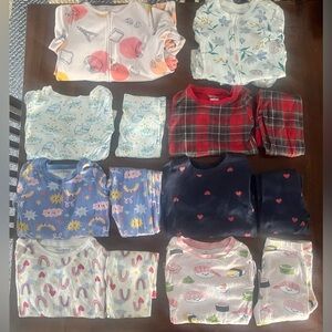 Bundle x8 Long Sleeved Pajamas PJs Sleepwear Footie GAP Old Navy Carters (6)